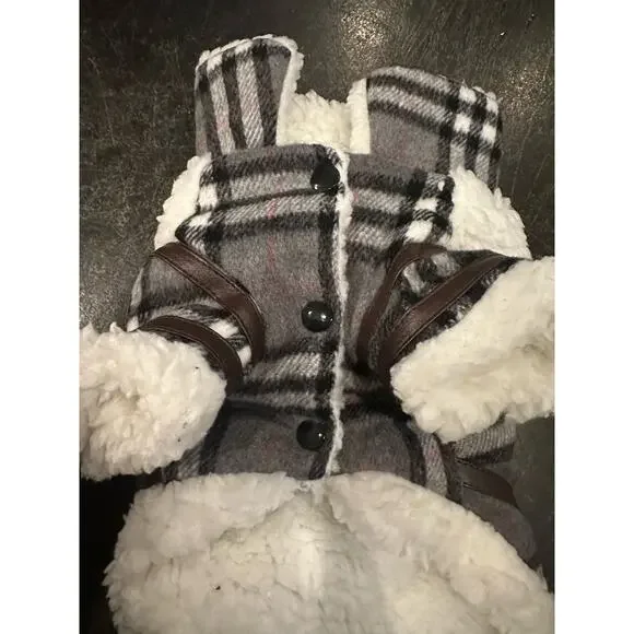 Warm Dog Clothes for Small Dog or Cat Coats Jacket Pet Sweater Grey, X-Small New - Picture 5 of 14